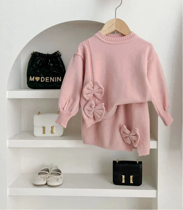 Toddler Girls Winter Sweater & Skirt Set – Sweet Knitwear Outfit