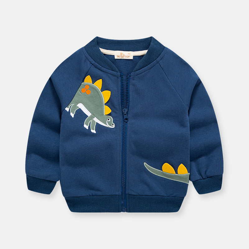 Cartoon Zip-Up Baseball Jacket – Unisex Fit