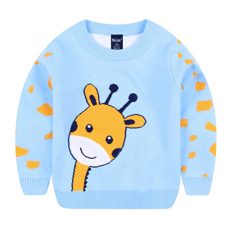 Unisex Fawn Jacquard Sweater – Soft Knit Pullover for Boys & Girls