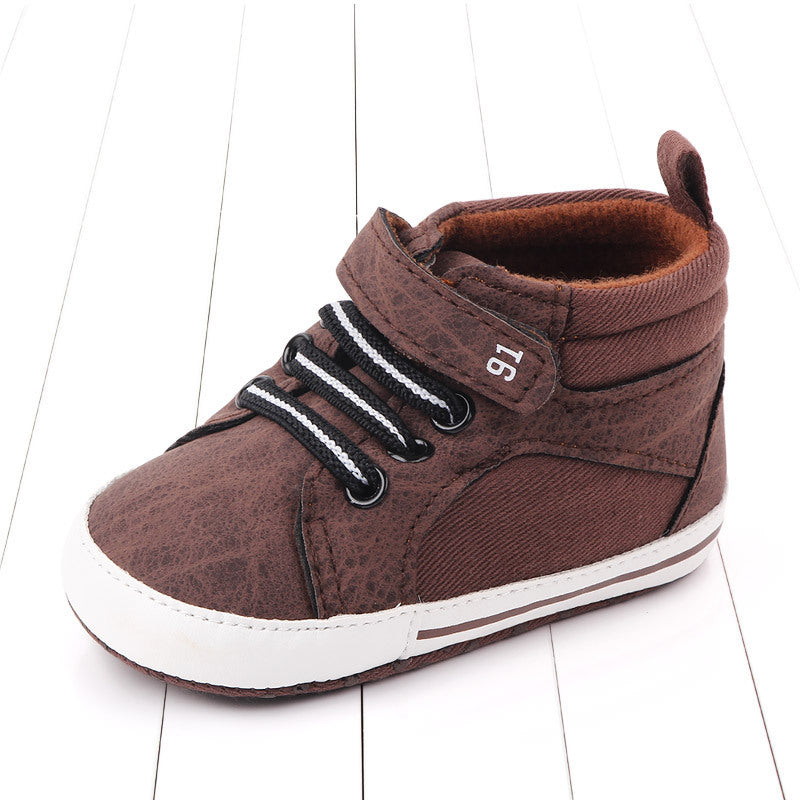 Breathable Cotton High-Top Toddler Shoes – Velcro Closure