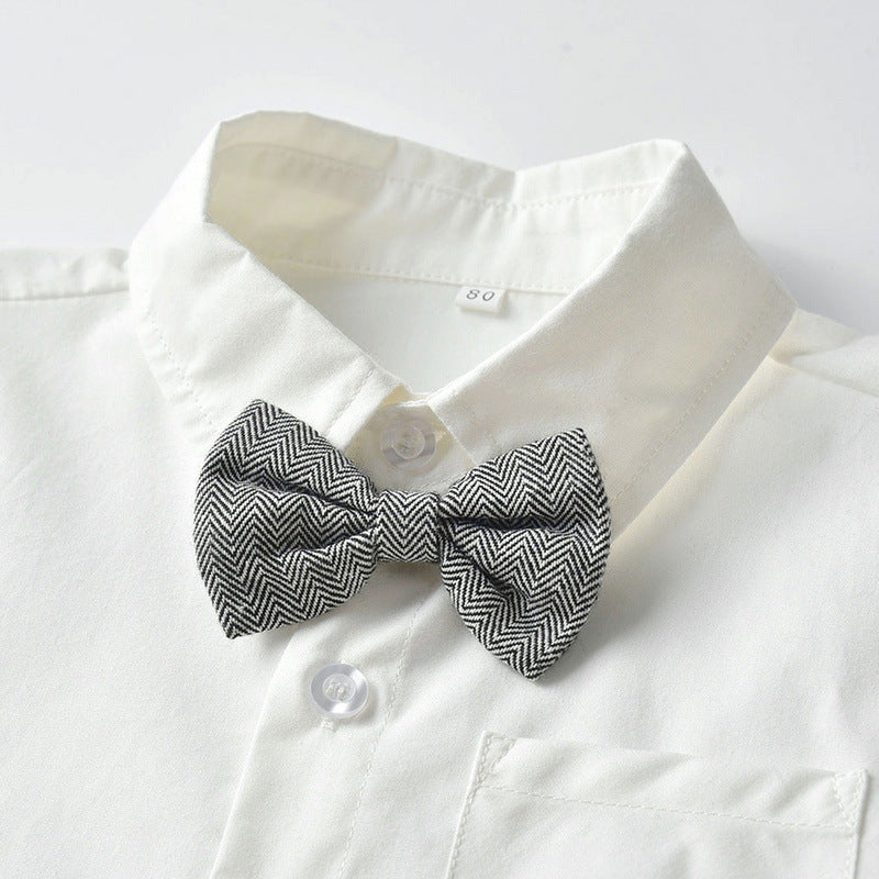 Boys’ Formal Two-Piece Suit – Long-Sleeve Bib Shirt & Trousers