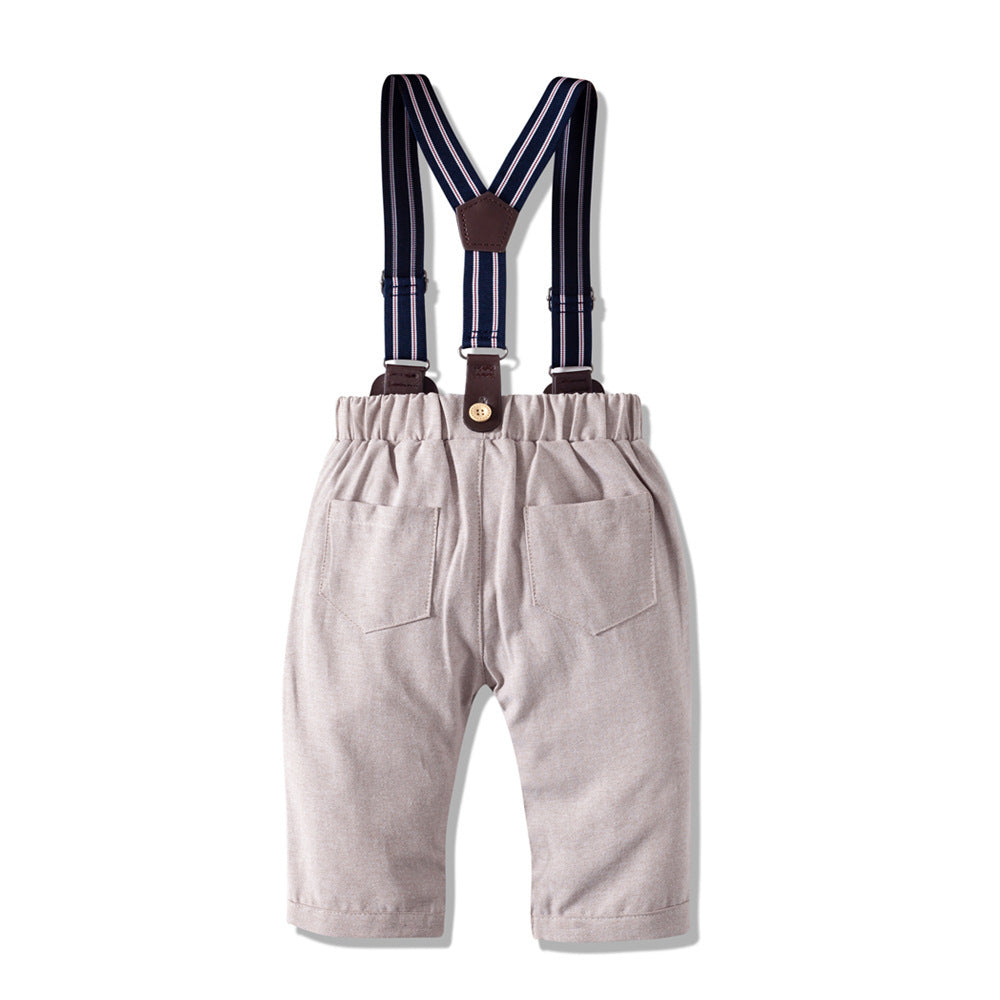 Infant Boys’ Khaki Gentleman Suit – Autumn Long Sleeve Outfit (Cap Not Included)