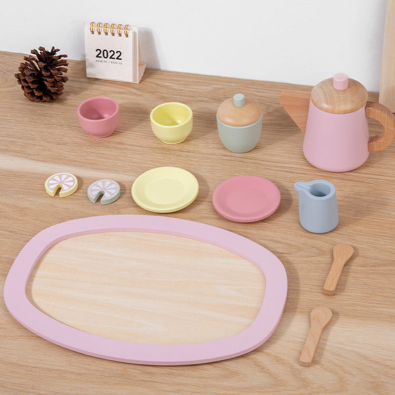 Wooden Children’s Tea Set – Pretend Play House Toy (Combination Set)