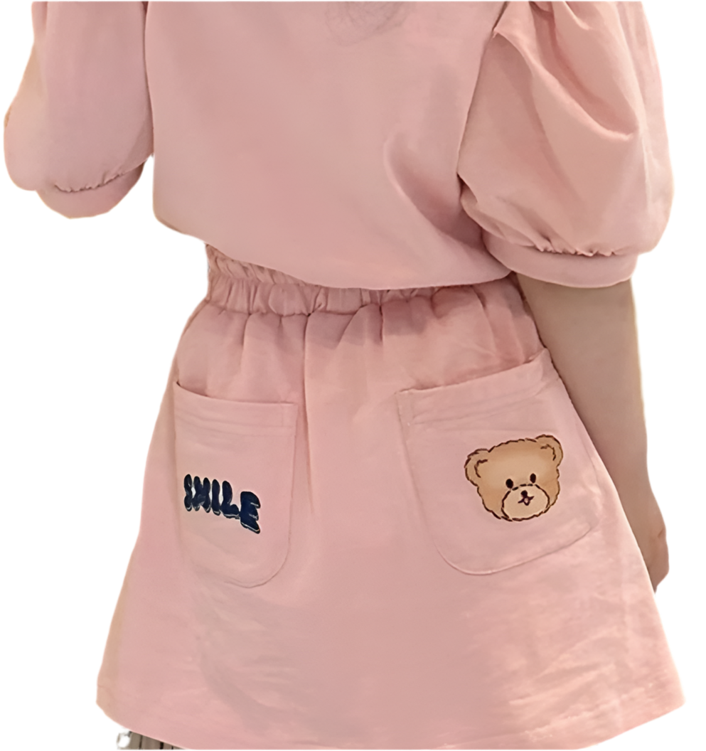 Girls’ Printed T-Shirt & Half Skirt Set