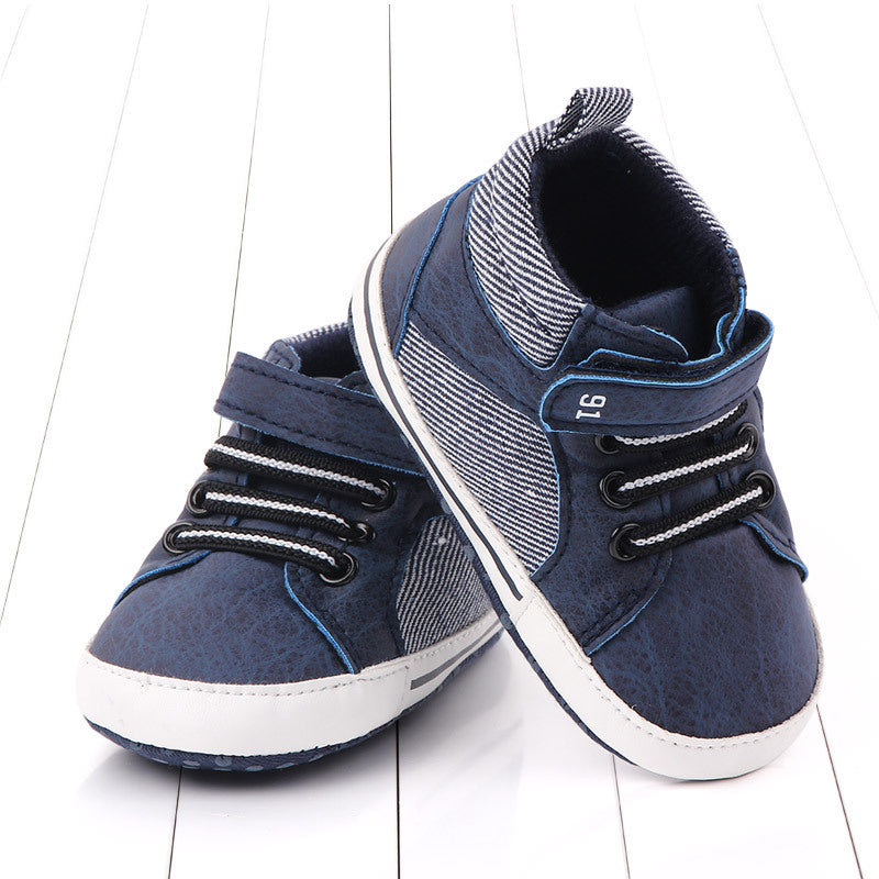 Breathable Cotton High-Top Toddler Shoes – Velcro Closure