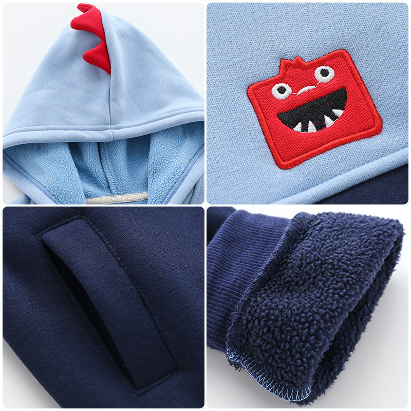 Boys’ Cozy Hooded Fleece Sweater – Soft Cotton Warmth