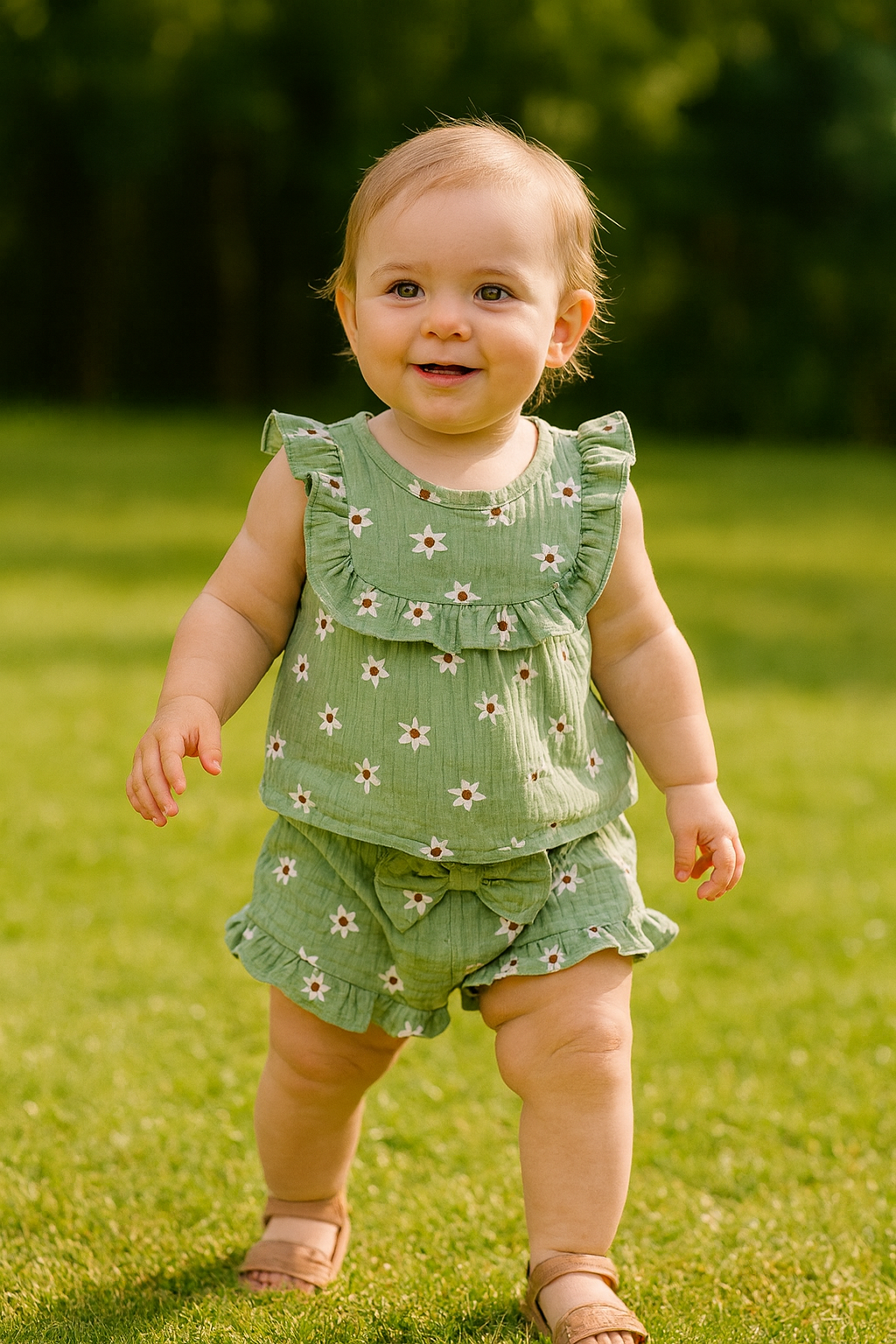 Toddler Girls 2-Piece Floral Tank Top & Shorts Set (6M–4Y)