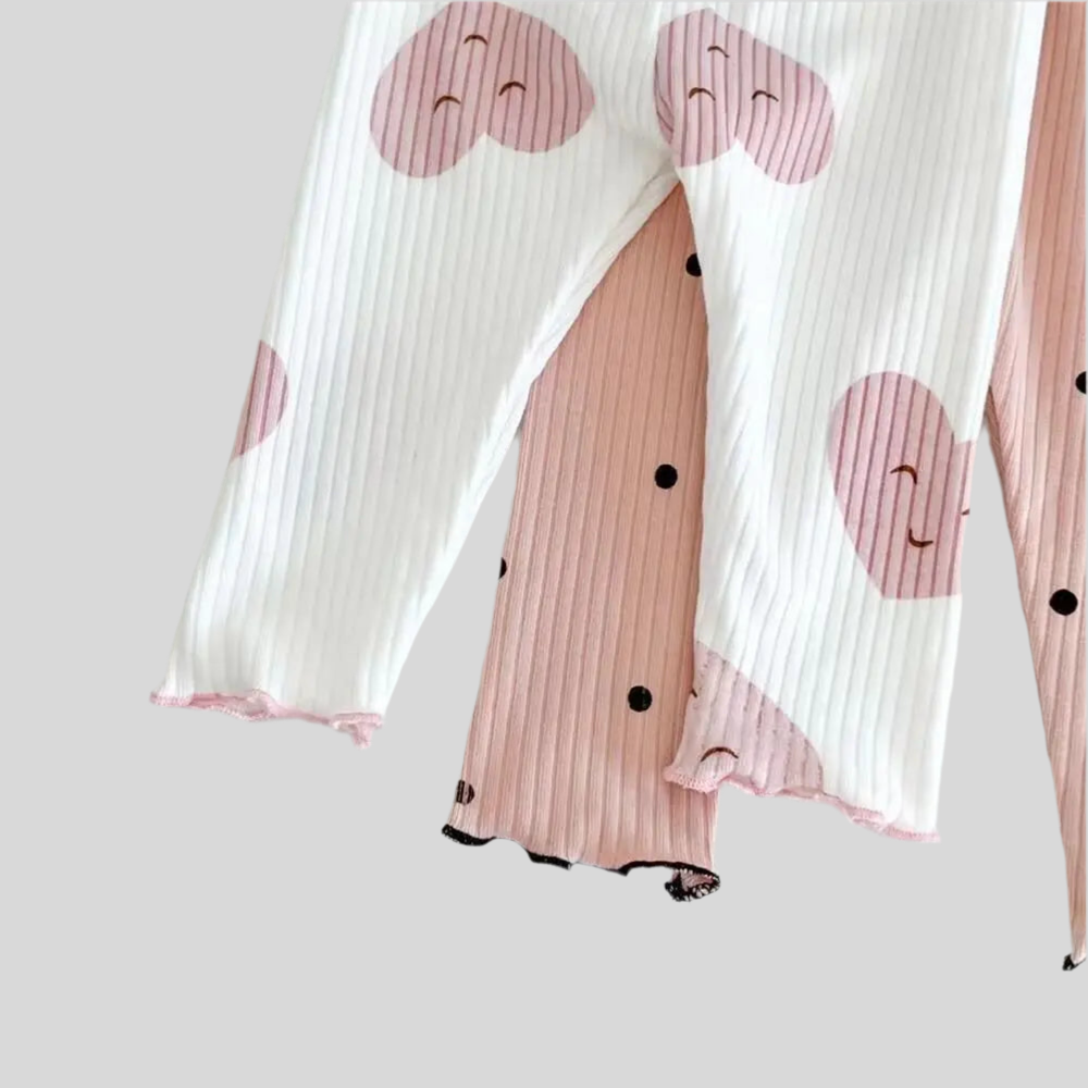Little Girls Ice Silk Pajama Set – 2 Piece Sleepwear