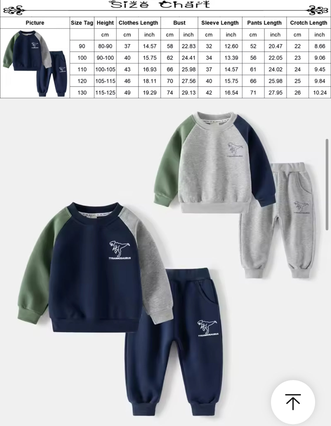 Dino Explorer Two-Piece Set – Boys Long Sleeve Sweater + Pants (12M–5Y)