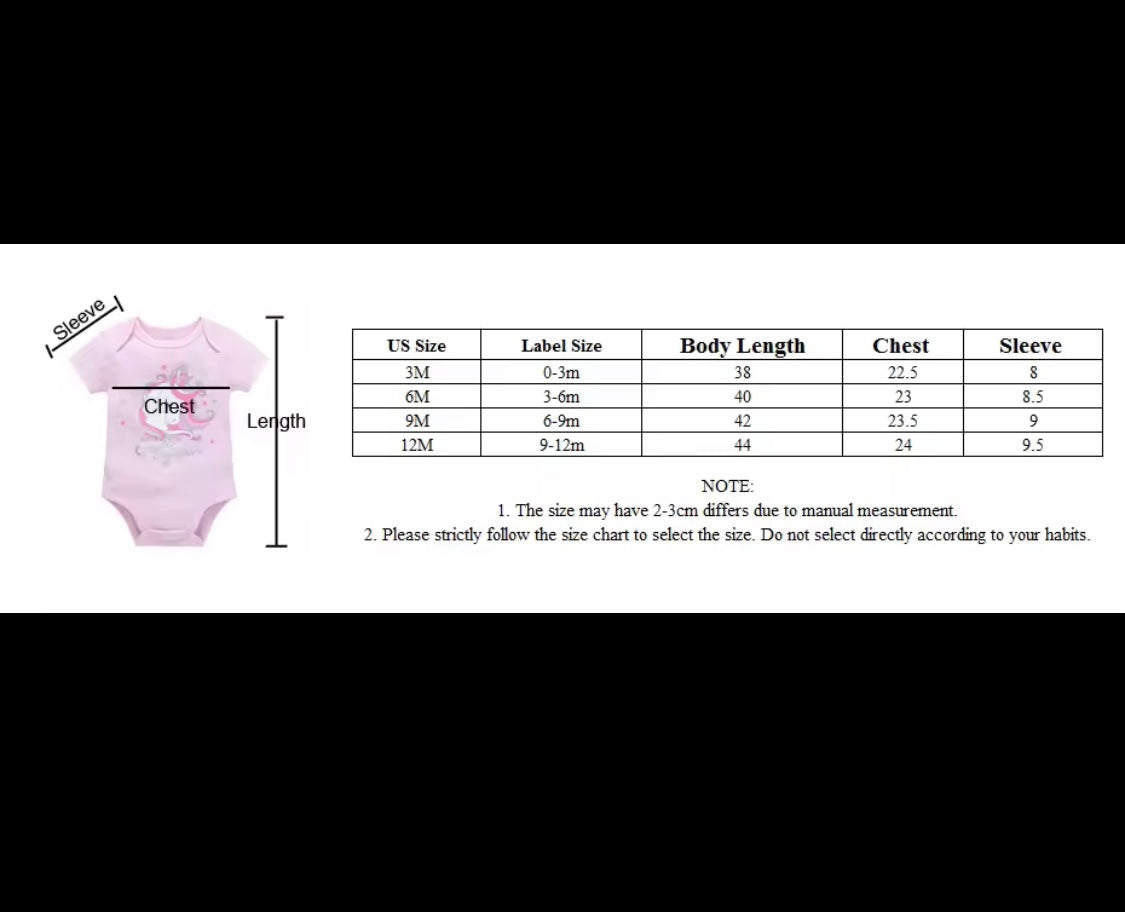 3-Pack Baby Bodysuits – 100% Cotton | Soft & Breathable | Sizes 3M–12M for Boys & Girls