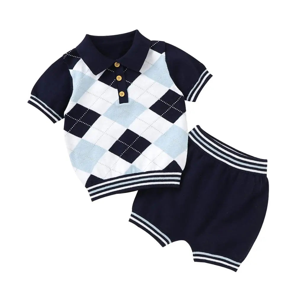 Summer Baby Clothes Set – Short Sleeve Top & Pants (Boys 2pcs)