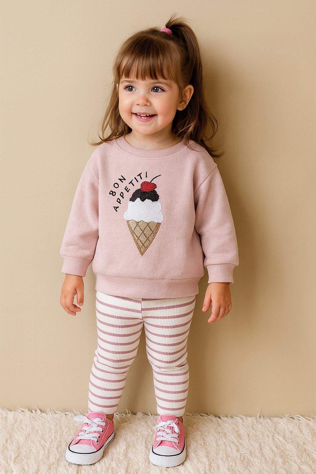 Toddler Girl Clothes – 2Pcs Pink Outfit Set (Top + Pants)