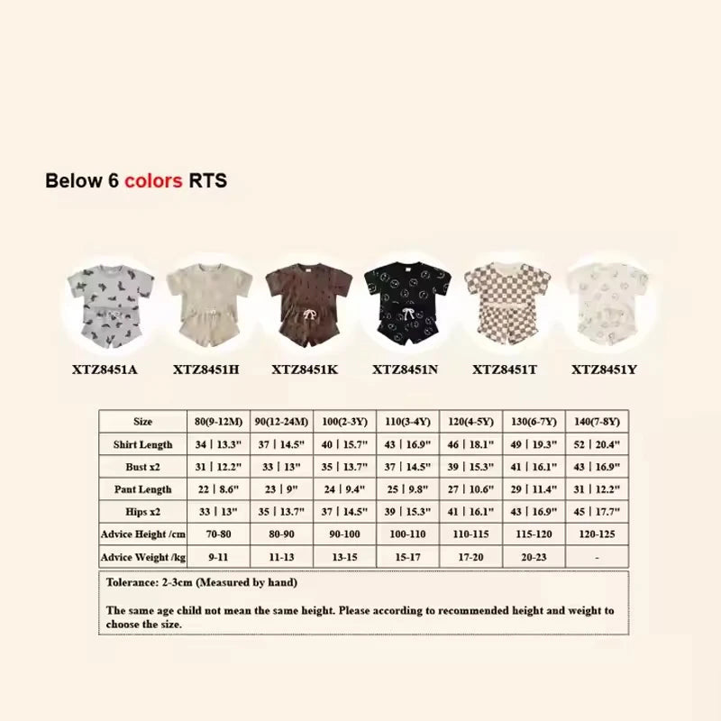 Kids Summer 100% Cotton Clothing Sets – 1–8 Years