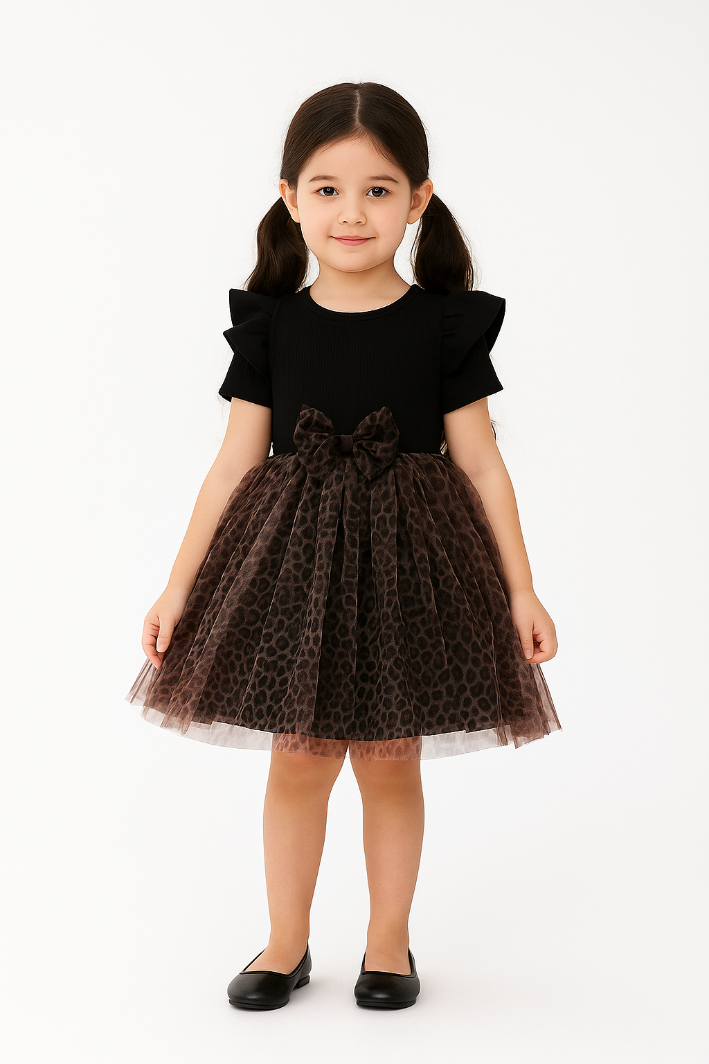 Girls Elegant Retro Summer Party Dress with Bows & Wings