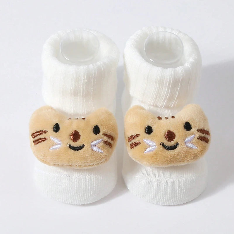 Baby Cartoon Cotton Socks (0–6 Months)