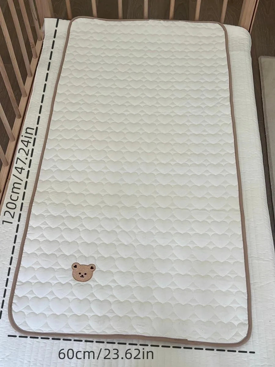 Baby Waterproof Mattress Pad – Beige (60×120cm)