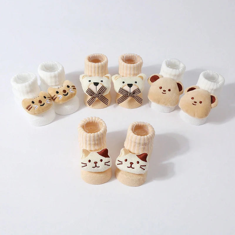 Baby Cartoon Cotton Socks (0–6 Months)