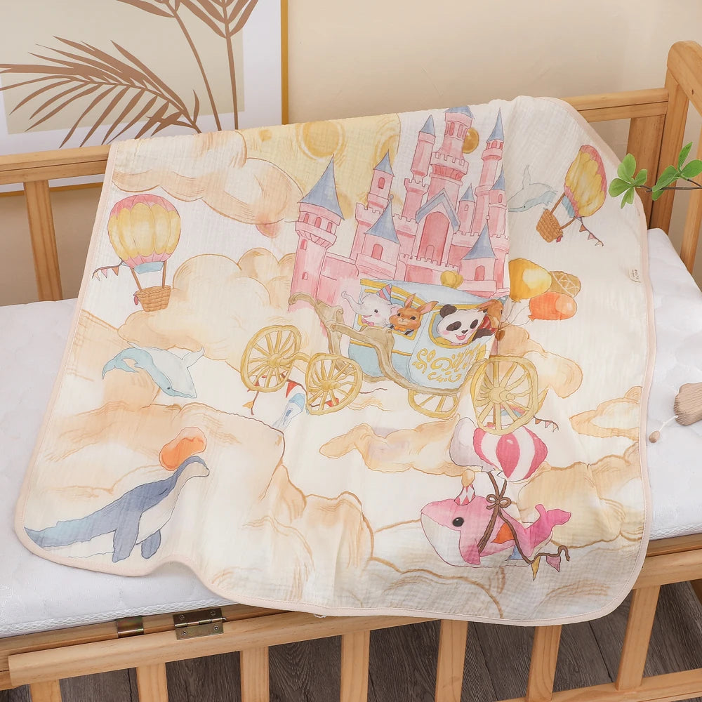 Newborn Baby Cotton Gauze Bath Towel – Ultra Soft & Absorbent Blanket