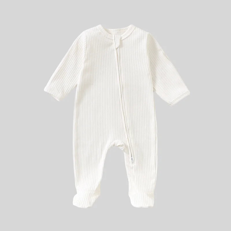 Newborn Zip-Up Jumpsuit – Soft Cotton Baby Romper