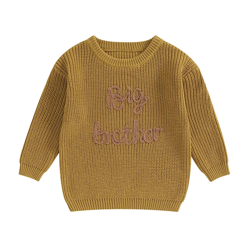 Cozy Letter Embroidery Sweater – Baby & Toddler Boys (12M–5Y)