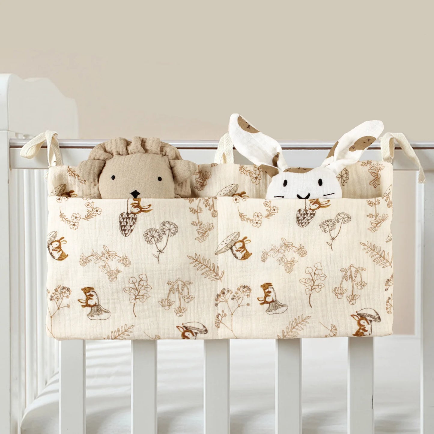 Baby Crib & Stroller Hanging Storage Bag – Dual Pocket Organizer