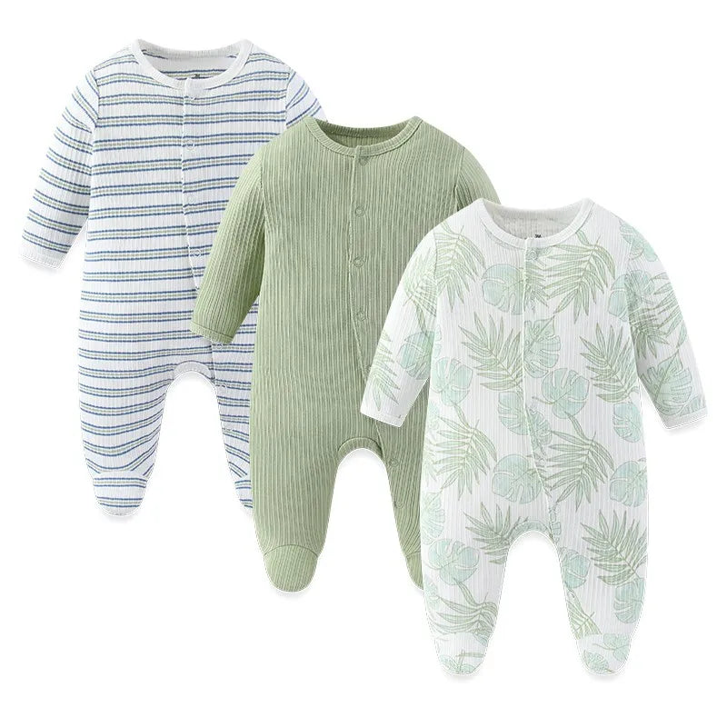 3 Pcs Baby Romper Set – 100% Cotton (Unisex)
