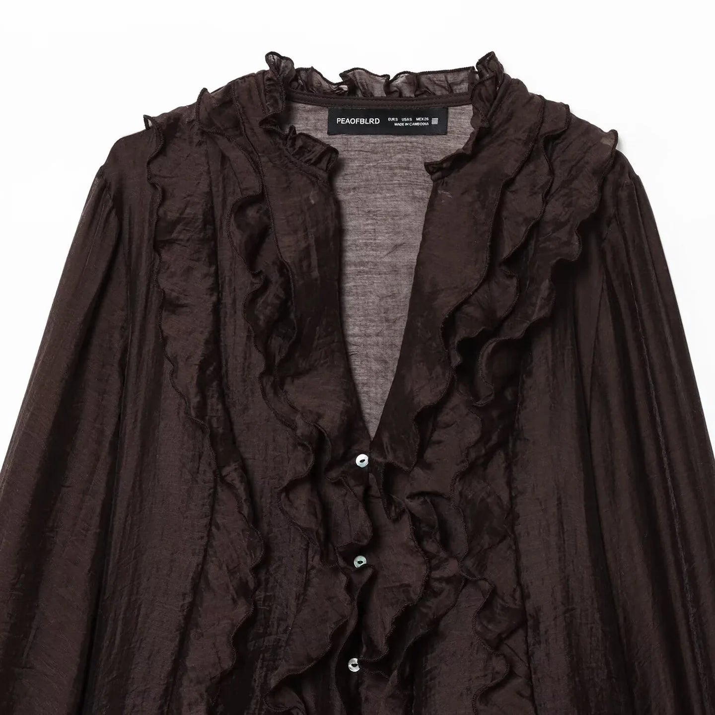 Autumn Chic V-Neck Ruffle Blouse