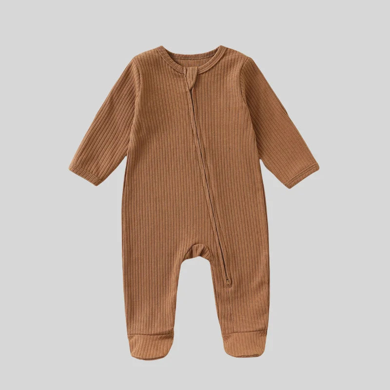 Newborn Zip-Up Jumpsuit – Soft Cotton Baby Romper