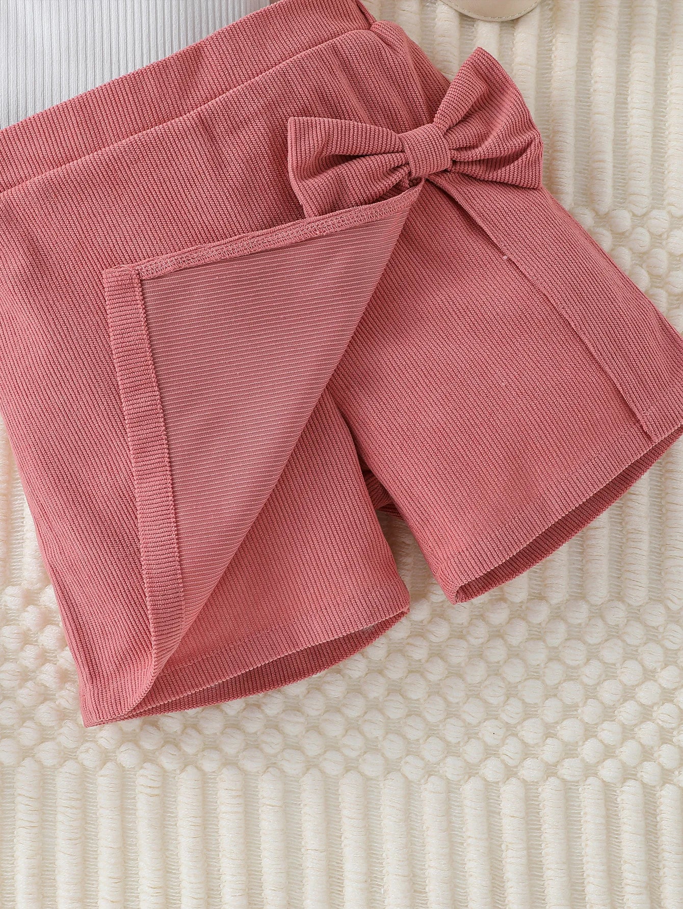 Toddler Girl Heart Puff-Sleeve Top & Pink Bow Shorts Set (1–6Y)