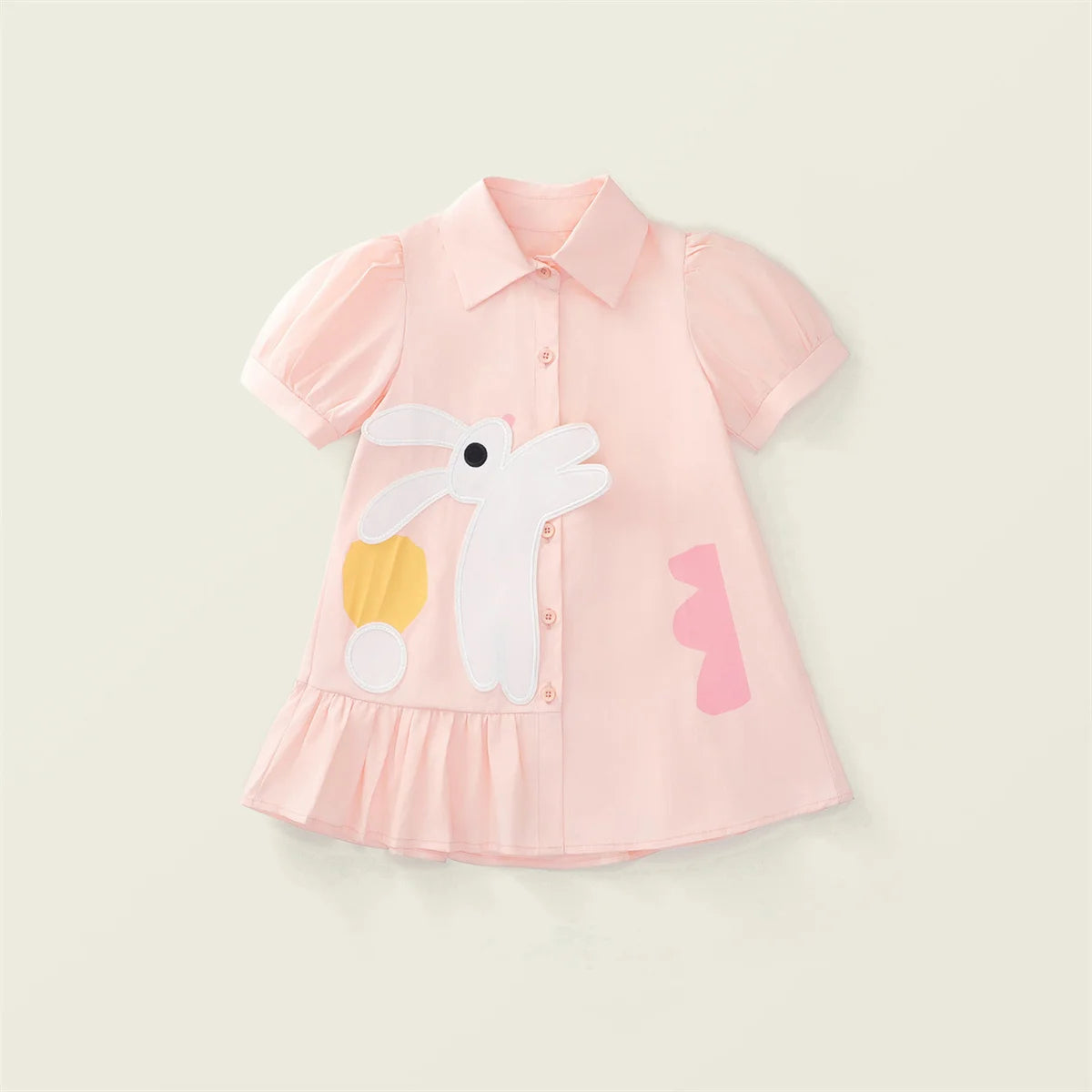 Girls Pink Rabbit Sweet Summer Dress