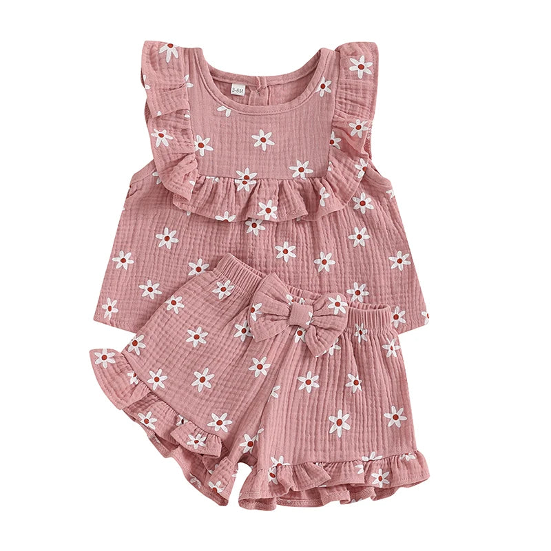 Toddler Girls 2-Piece Floral Tank Top & Shorts Set (6M–4Y)