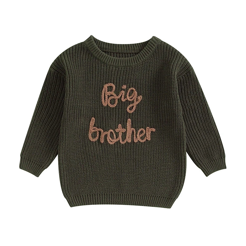 Cozy Letter Embroidery Sweater – Baby & Toddler Boys (12M–5Y)