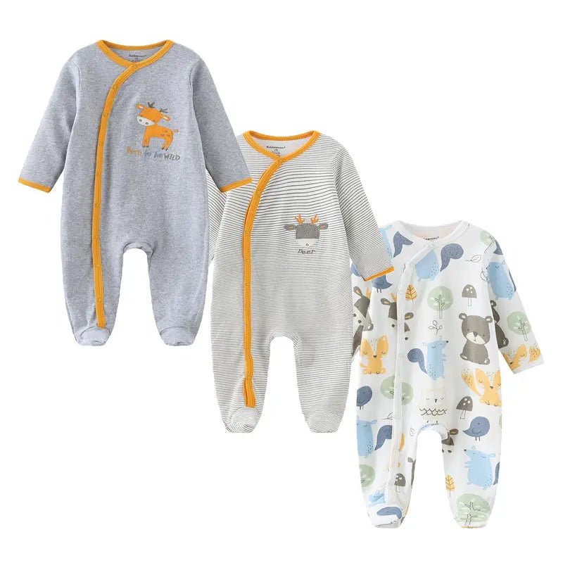 3 Pcs Baby Romper Set – 100% Cotton (Unisex)