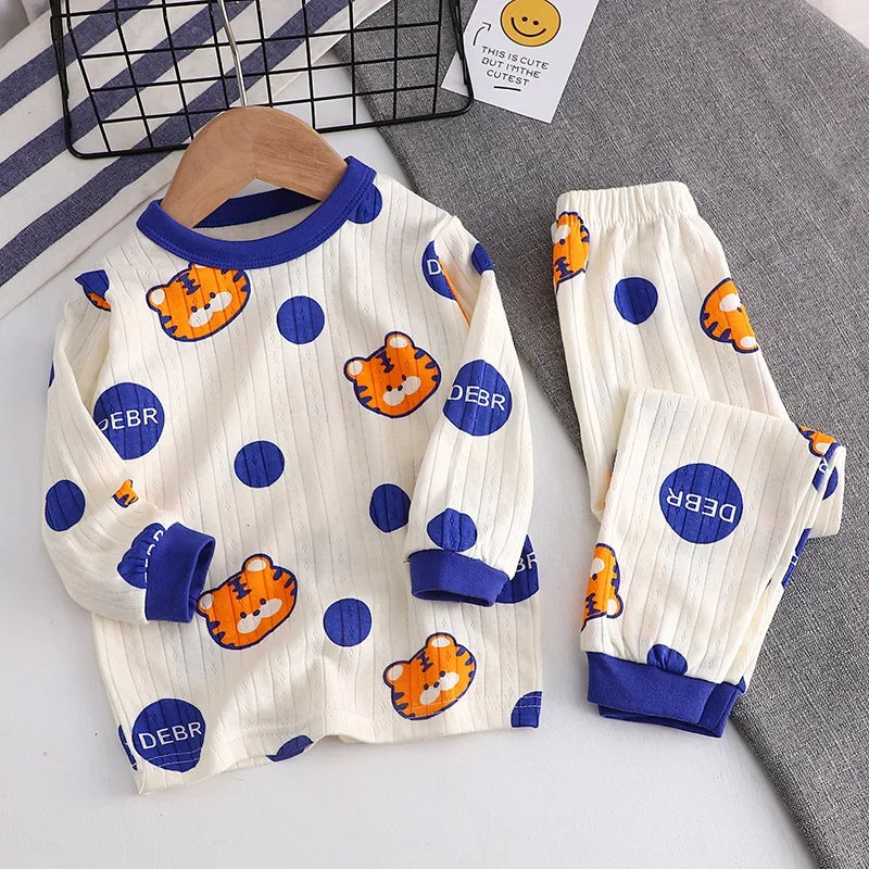 Children’s 2-Piece Cartoon Pajama Set – Spring & Autumn