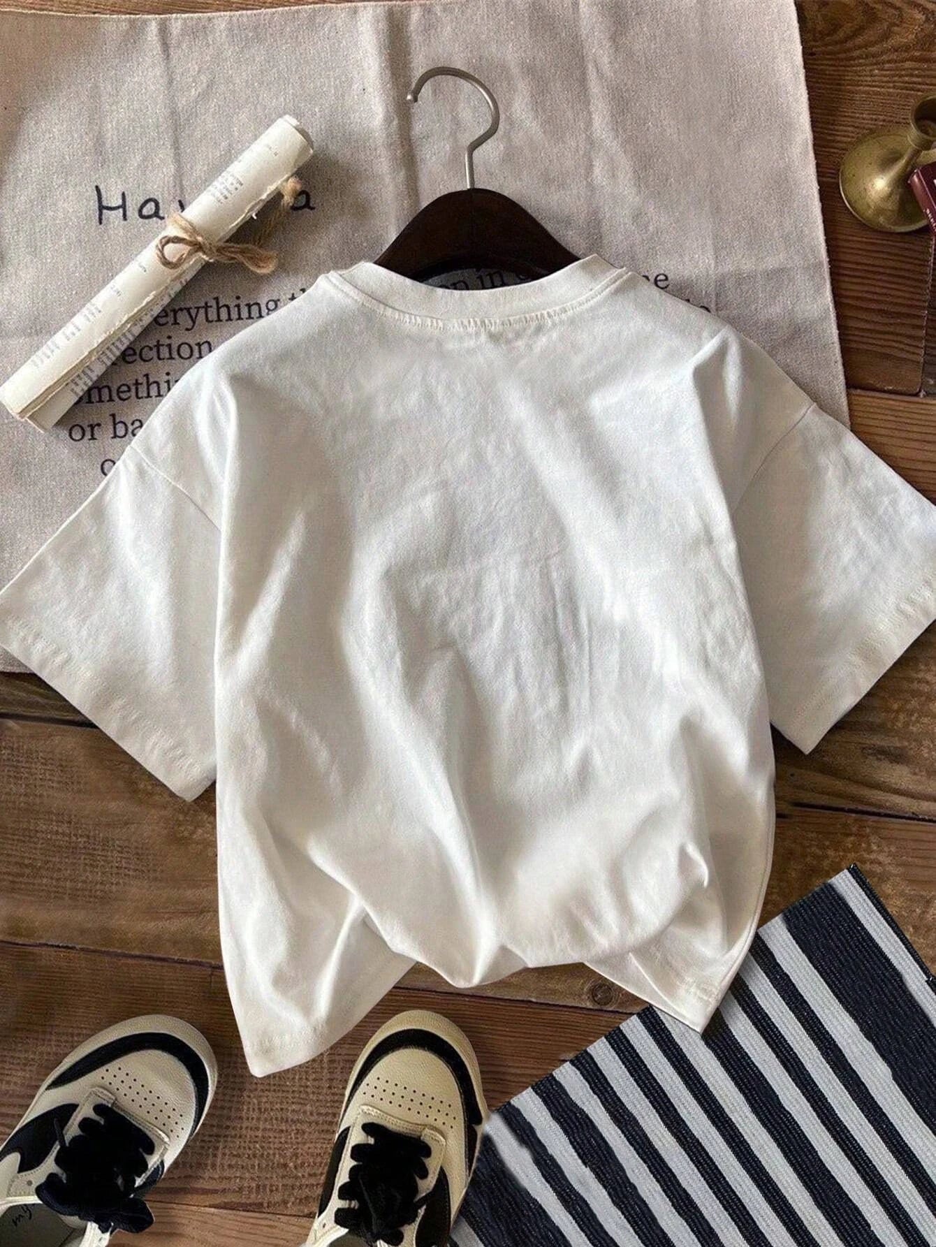 Girls Leopard Print Bowknot T-shirt