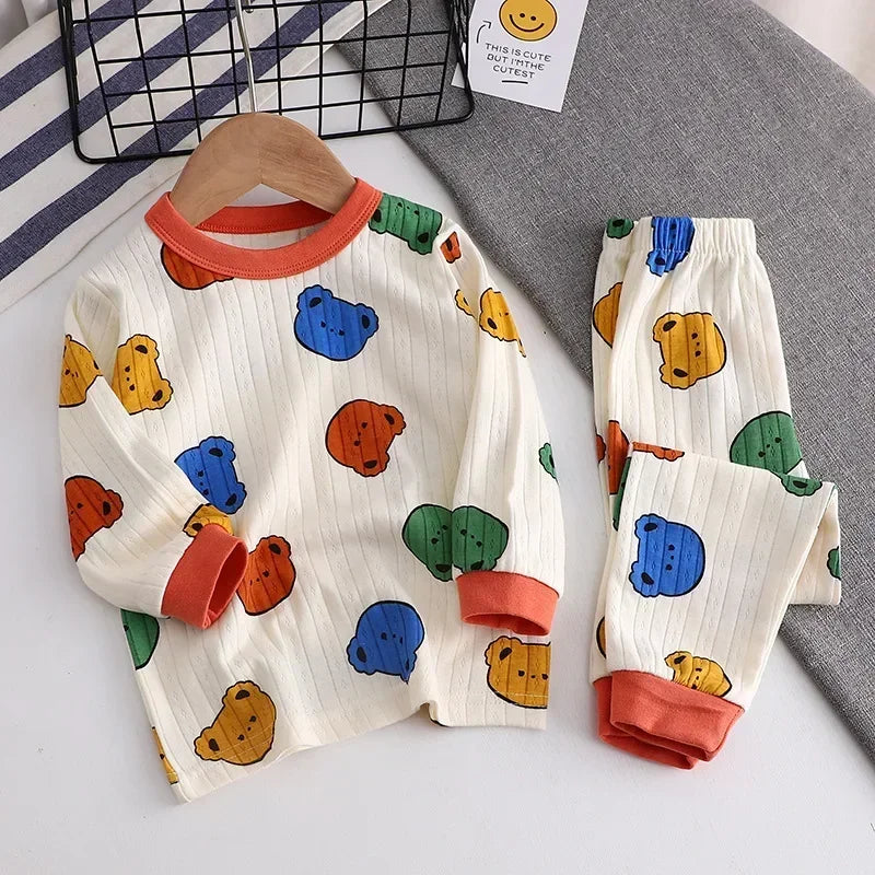 Children’s 2-Piece Cartoon Pajama Set – Spring & Autumn