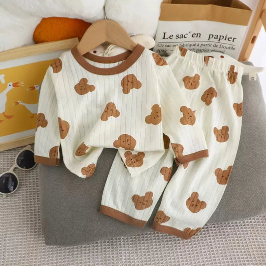 Children’s 2-Piece Cartoon Pajama Set – Spring & Autumn