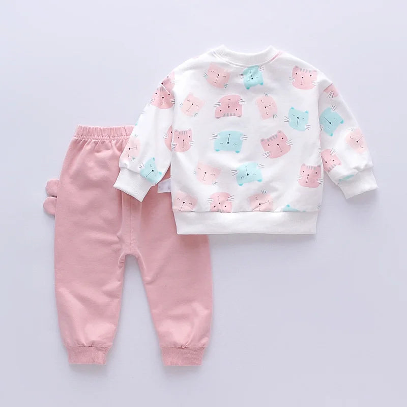 Cartoon Tracksuit for Girls – 2Pcs Set
