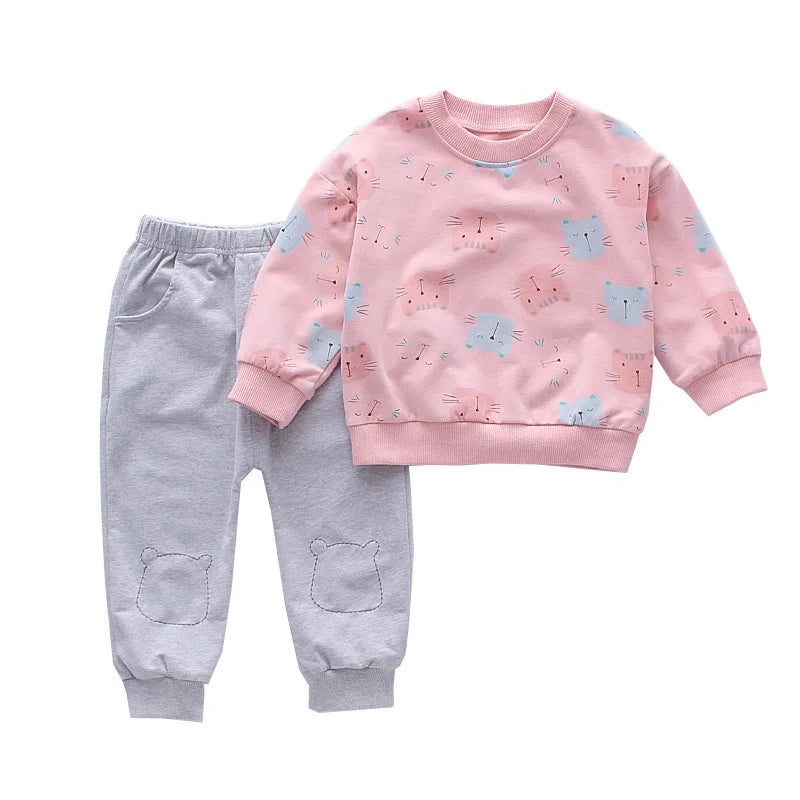 Cartoon Tracksuit for Girls – 2Pcs Set