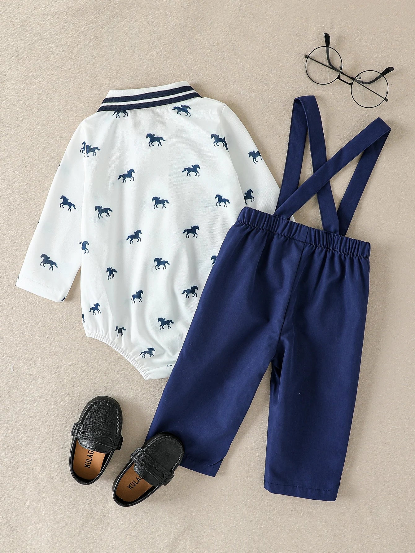 Infant & Toddler Horse Print Gentleman Outfit (1–3Y)