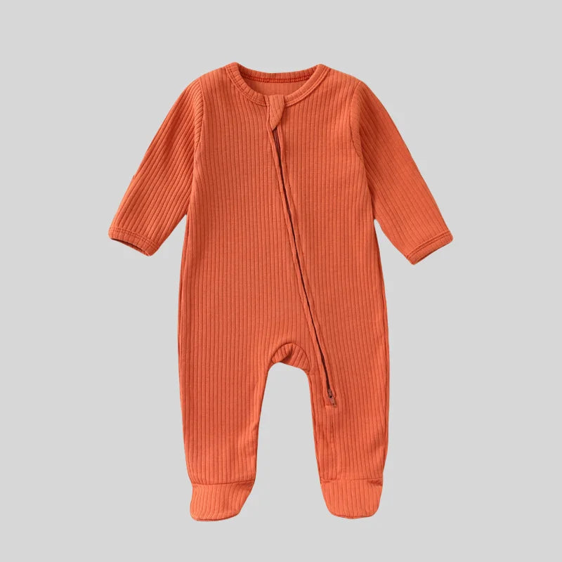 Newborn Zip-Up Jumpsuit – Soft Cotton Baby Romper