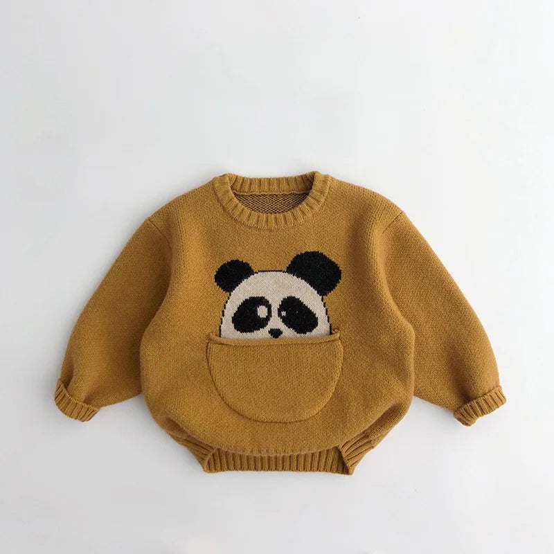 Kids Cartoon Knit Sweater – Cozy Winter Wear