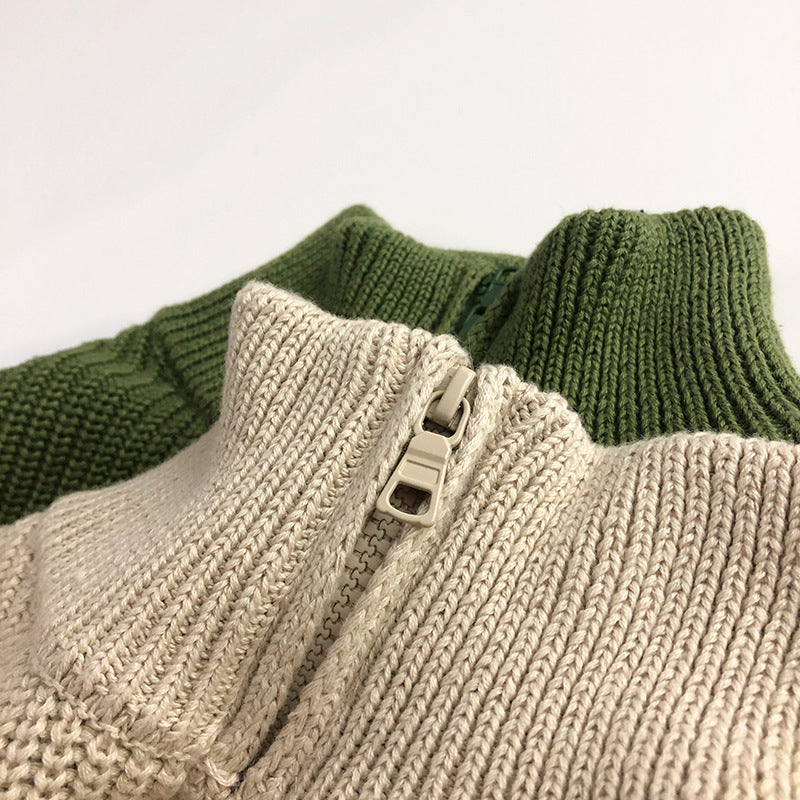Unisex Half Zipper Pullover Sweater
