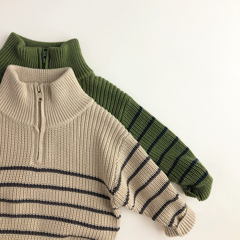 Unisex Half Zipper Pullover Sweater