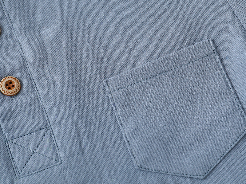 Boys’ V-Neck Short Sleeve Cotton Shirt