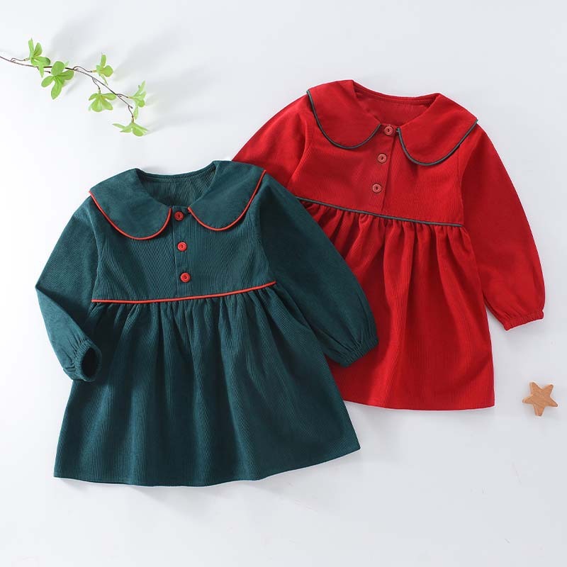 Girls’ Corduroy A-Line Princess Dress