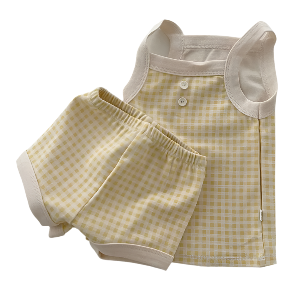 Summer Girls’ Plaid Halter Top & Shorts Set