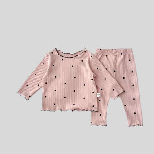 Little Girls Ice Silk Pajama Set – 2 Piece Sleepwear