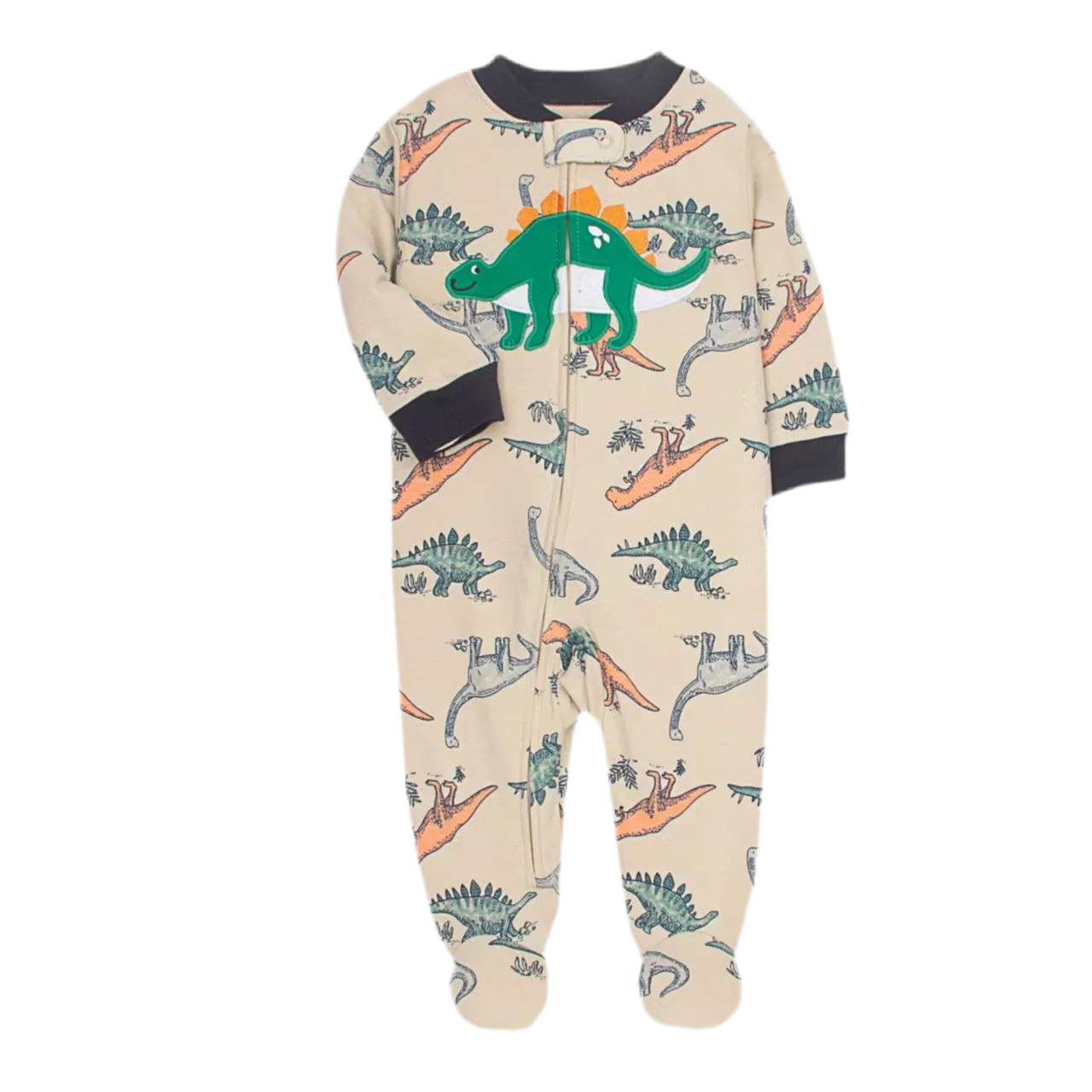 Newborn Long-Sleeve Pattern Romper – Soft Cotton Baby Jumpsuit