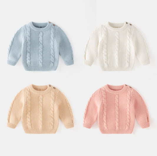 Baby Cotton Knitted Sweater – Long Sleeve Spring & Autumn Pullover